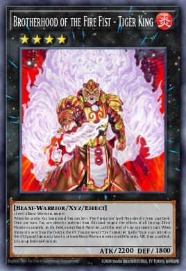 Brotherhood of the Fire Fist - Tiger King - number 11 most played Xyz card